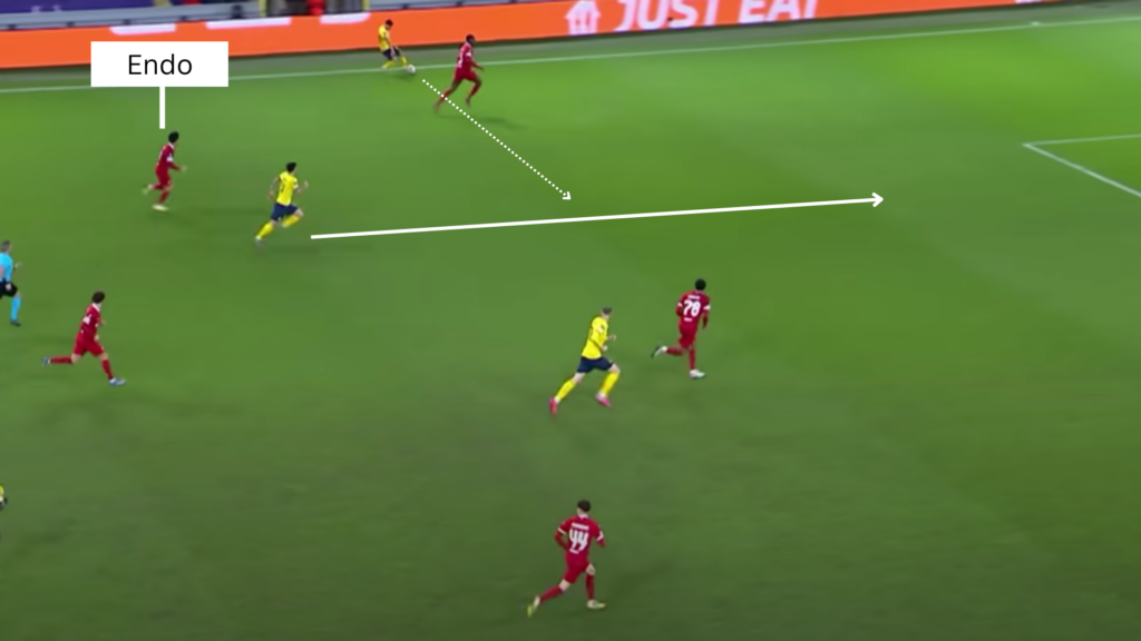 Liverpool midfielder Wataru Endo vs. Union SG