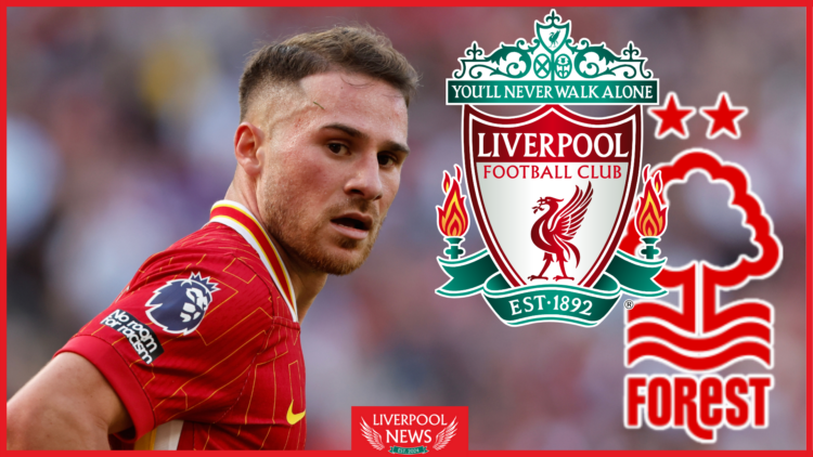 Alexis Mac Allister, Liverpool badge, Nottingham Forest badge