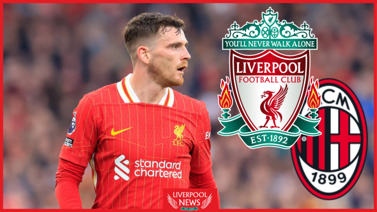 Andy Robertson, Liverpool badge, AC Milan badge