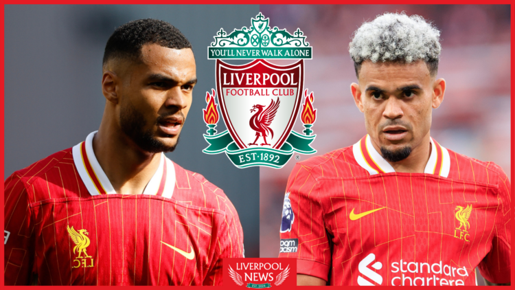 Cody Gakpo, Luis Diaz, Liverpool badge