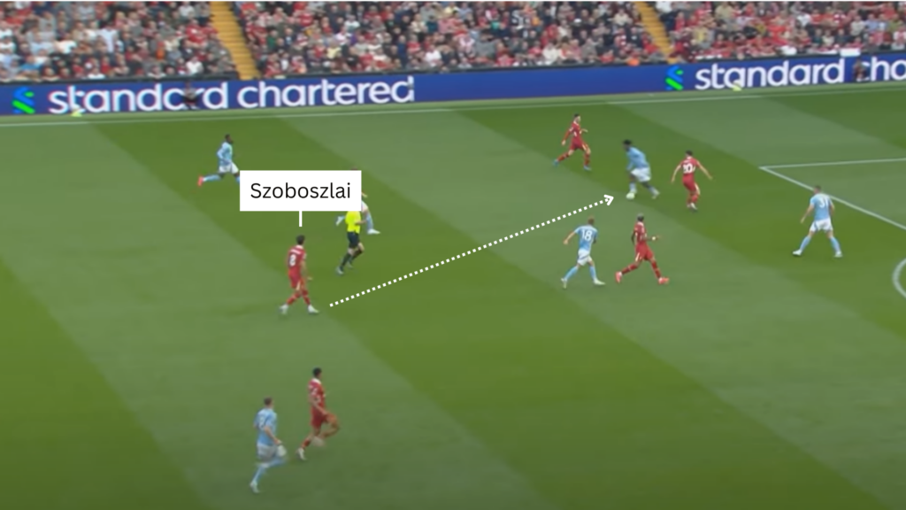 Liverpool midfielder Dominik Szoboszlai v Nottingham Forest