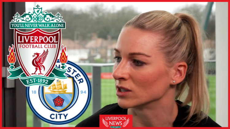 Gemma Bonner, Liverpool badge, Manchester City badge