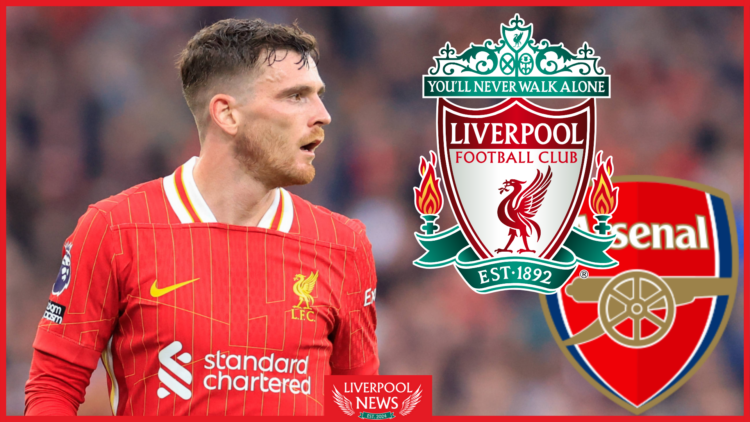 Andy Robertson, Liverpool badge, Arsenal badge