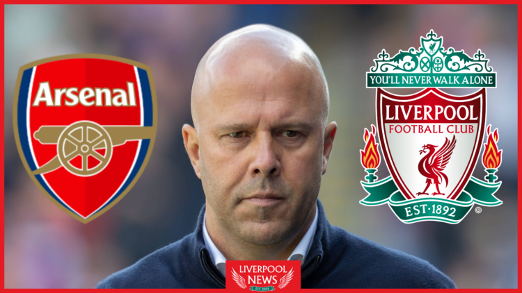 Arne Slot, Liverpool badge, Arsenal badge