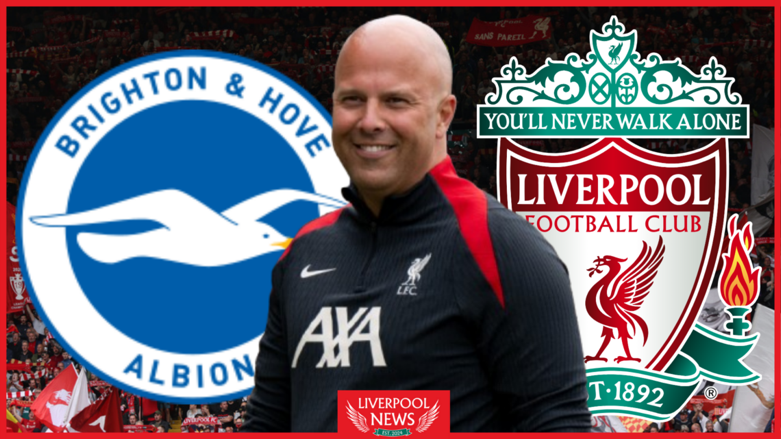 Arne Slot, Liverpool badge, Brighton badge