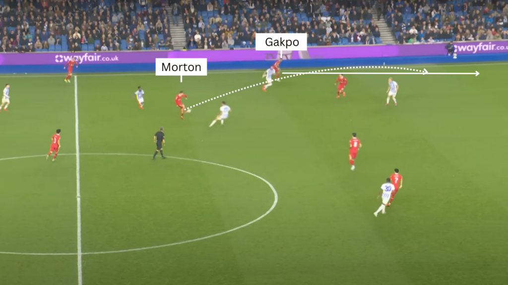 Liverpool midfielder Tyler Morton v Brighton