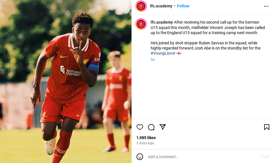 Vicent Joseph, @lfc.academy