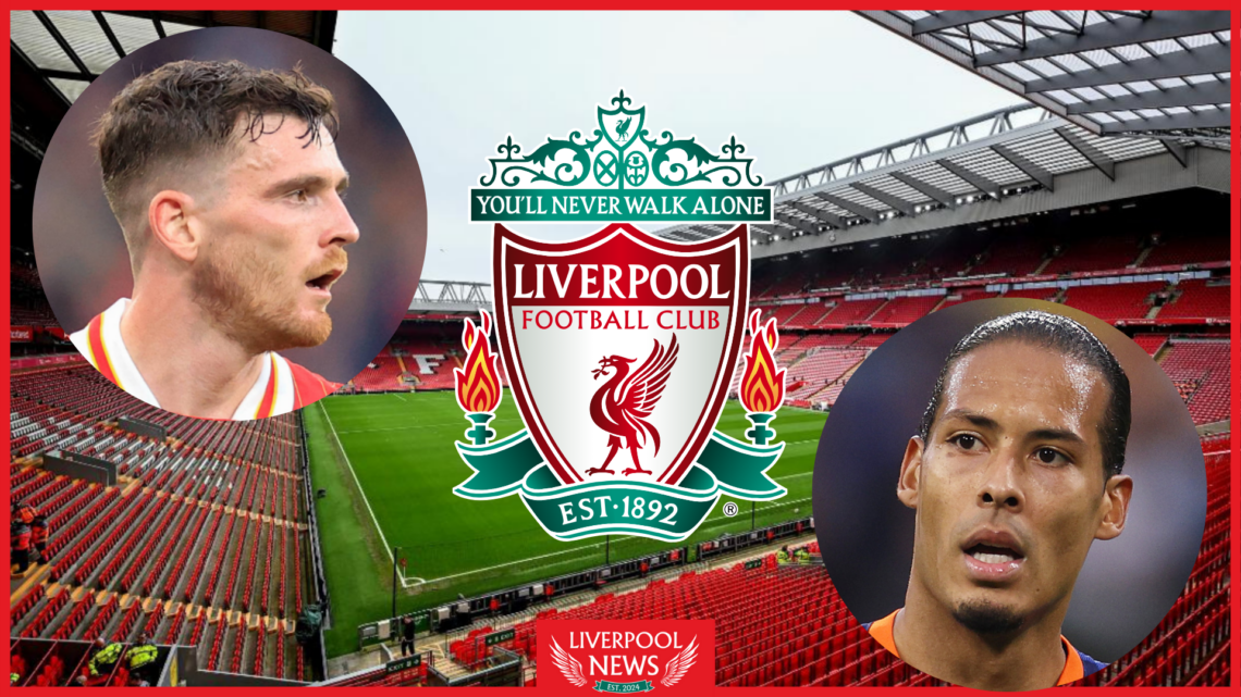 Virgil van Dijk, Andy Robertson, Liverpool badge