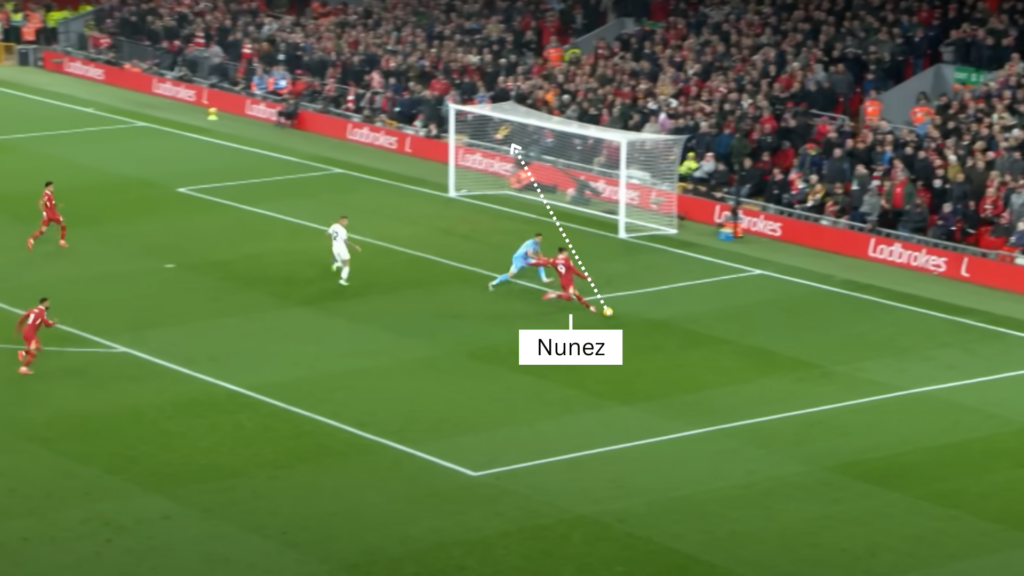 Liverpool forward Darwin Nunez v Aston Villa