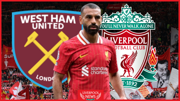 Mohamed Salah, Liverpool badge, West Ham United badge