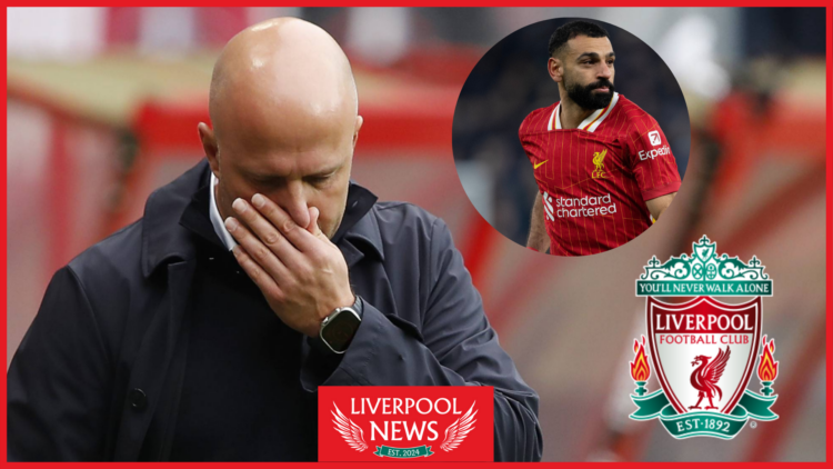 Picture of Liverpool manager Arne Slot and Mohamed Salah.