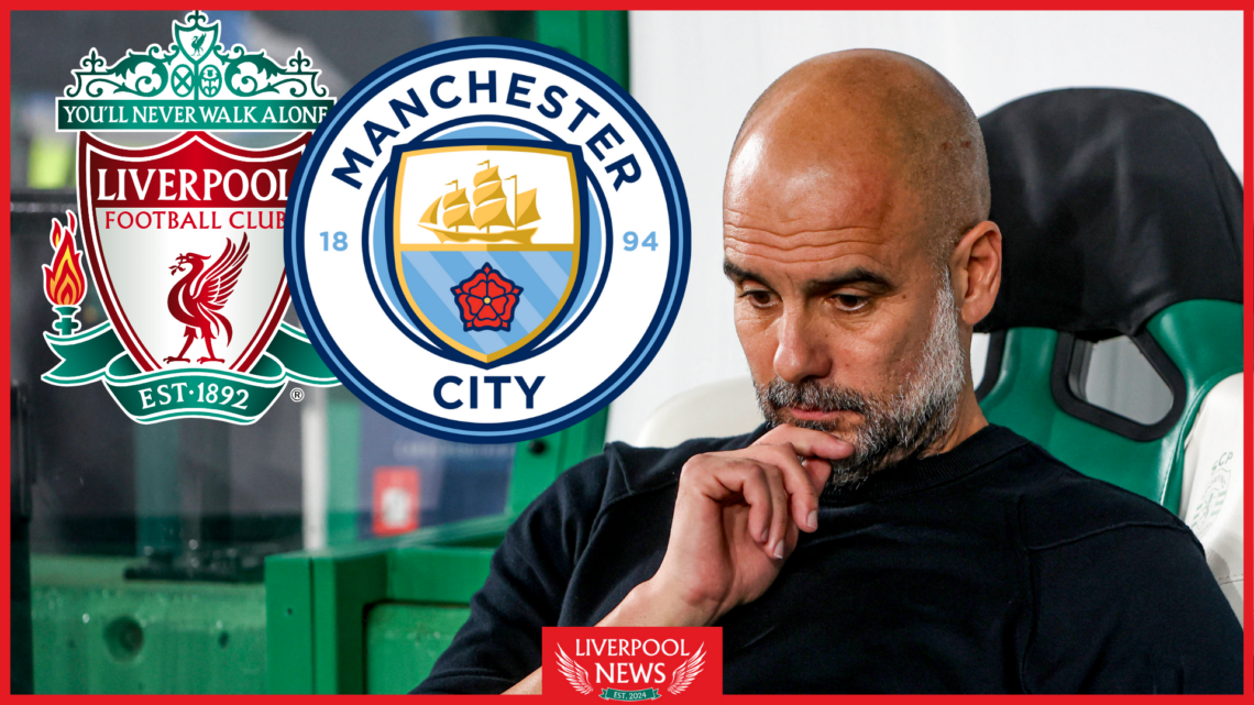 Liverpool, Manchester City badges, Pep Guardiola