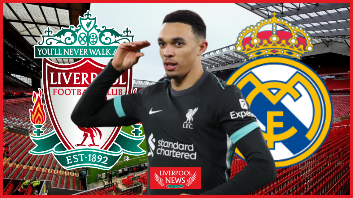 Trent Alexander-Arnold, Liverpool badge, Real Madrid badge