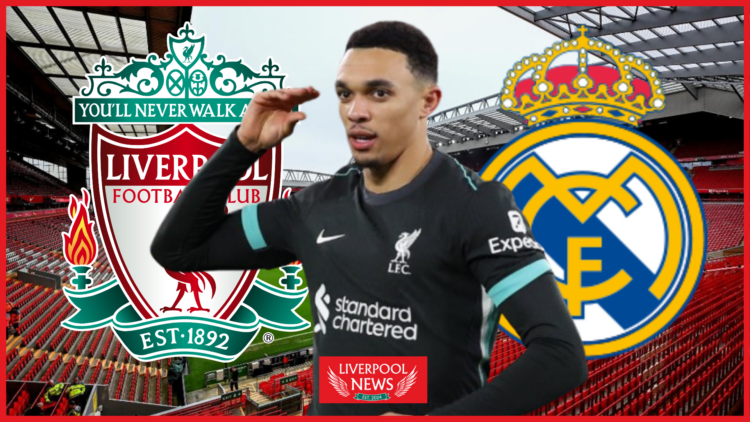 Trent Alexander-Arnold, Liverpool badge, Real Madrid badge