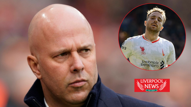 Liverpool Arne Slot and Diogo Jota