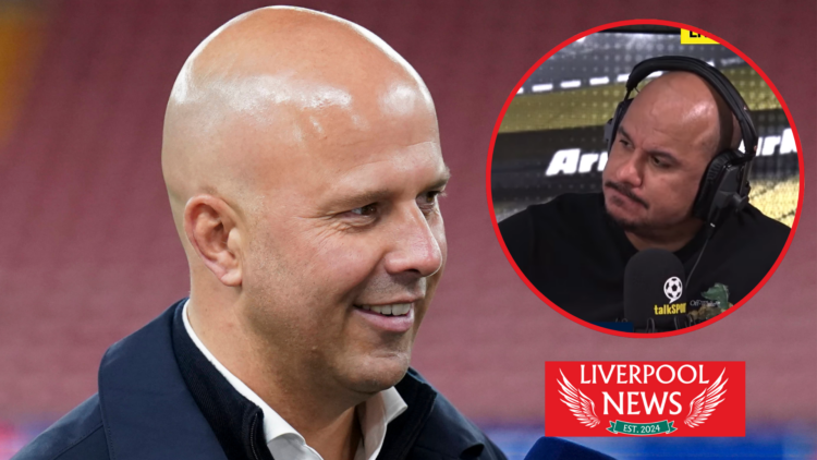 Liverpool manager Arne Slot and talkSPORT host Gabby Agbonlahor.