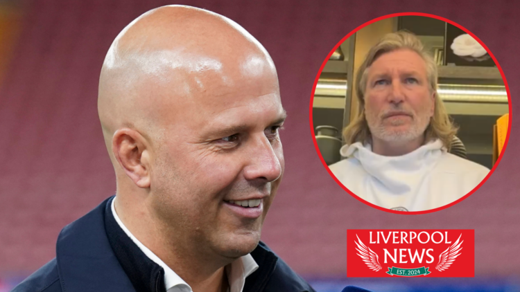 Liverpool manager Arne Slot and Robbie Savage