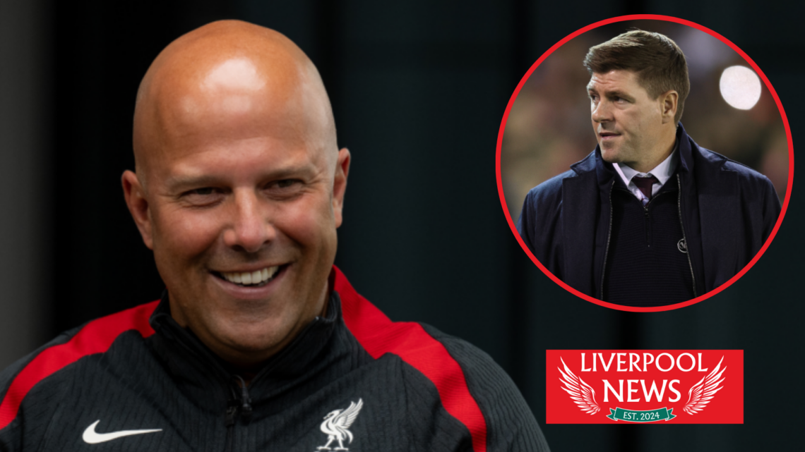 Picture of Liverpool boss Arne Slot and Steven Gerrard.