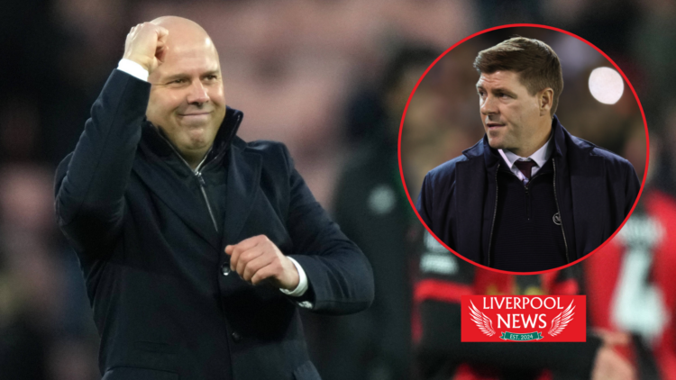 Liverpool manager Arne Slot and Steven Gerrard