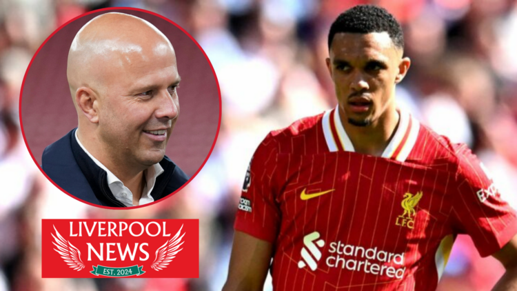 Picture of Liverpool boss Arne Slot and Trent Alexander-Arnold.