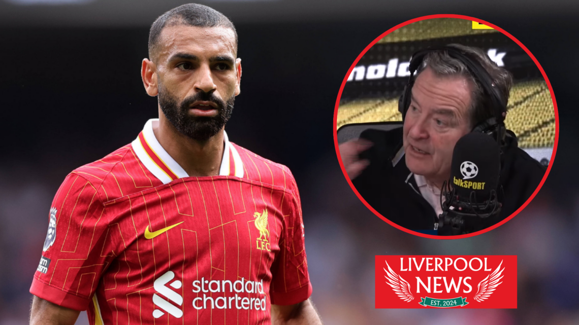 Picture of Liverpool attacker Mohamed Salah and Jeff Stelling.