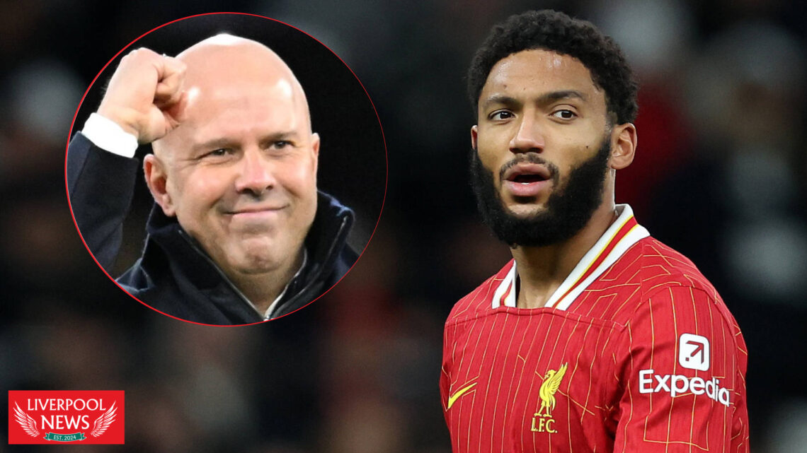 Liverpool defender Joe Gomez and Arne Slot