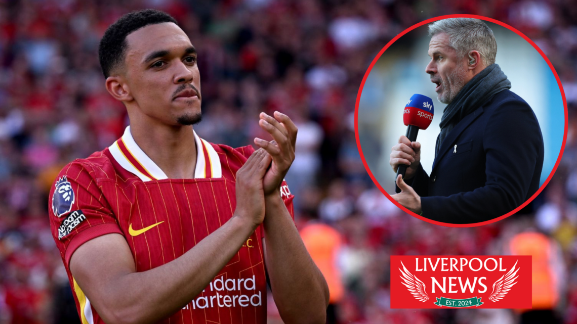 Picture of Liverpool player Trent Alexander-Arnold and Jamie Carragher.