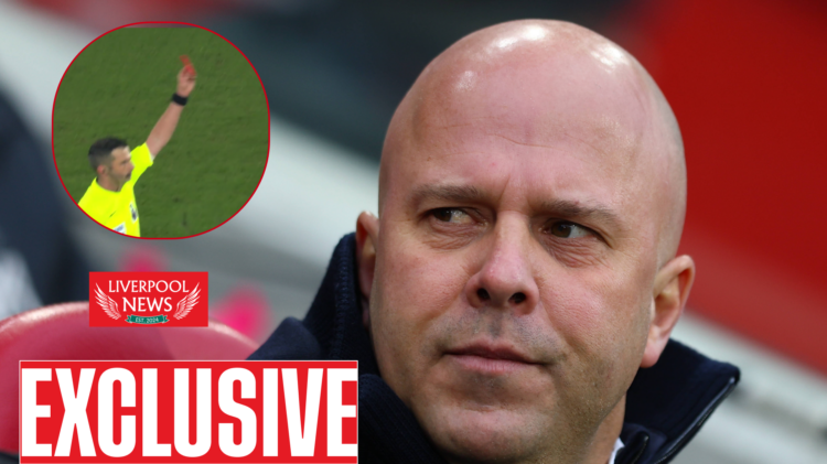 Liverpool boss Arne Slot was sent off after the Everton draw.