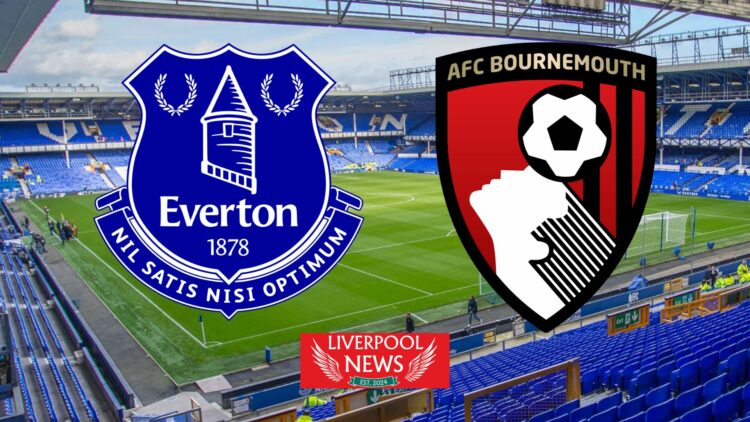 Everton badge, Bournemouth badge, Goodison Park