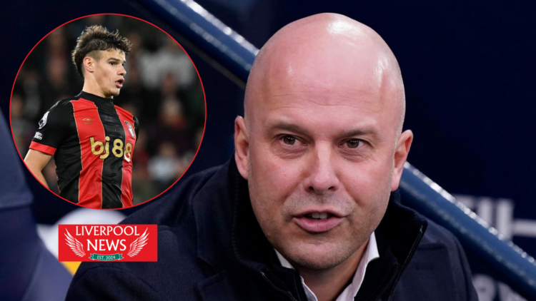 Liverpool Arne Slot and Milos Kerkez
