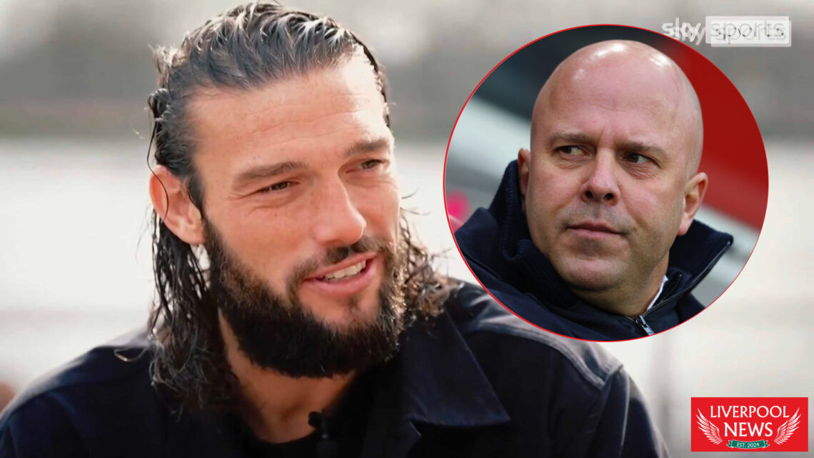 Liverpool manager Arne Slot and Andy Carroll