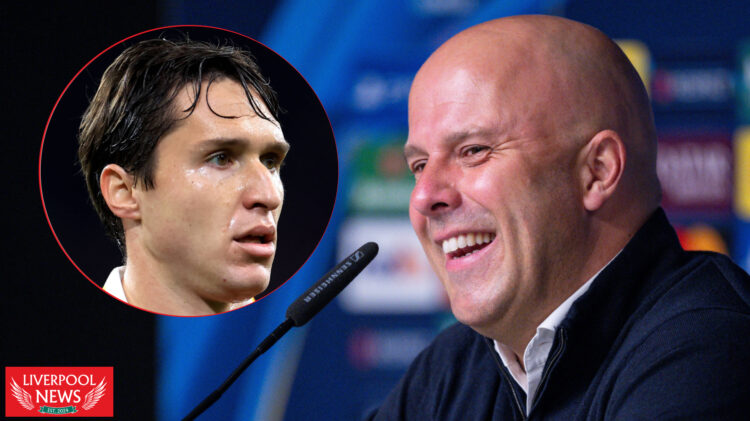 Liverpool manager Arne Slot and Federico Chiesa