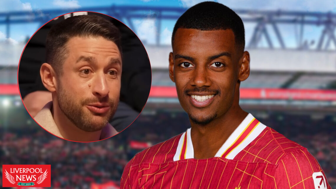 Newcastle striker Alexander Isak in Liverpool shirt and David Ornstein
