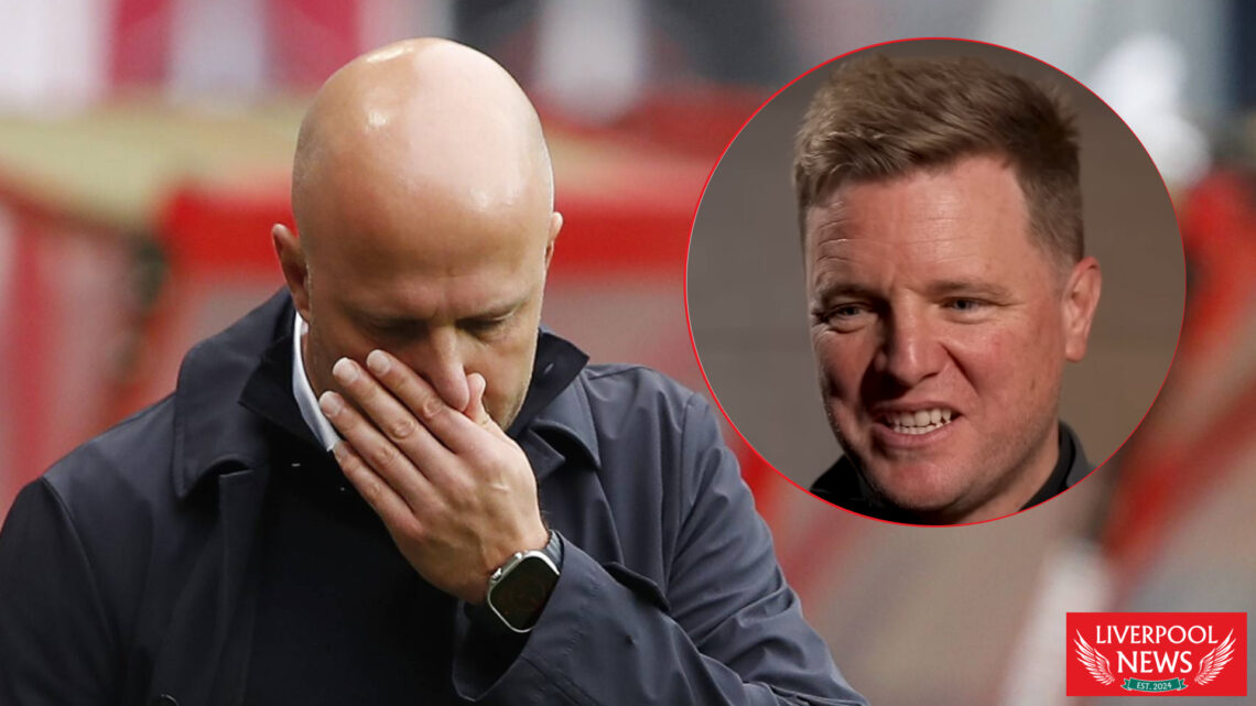 Liverpool manager Arne Slot and Newcastle boss Eddie Howe