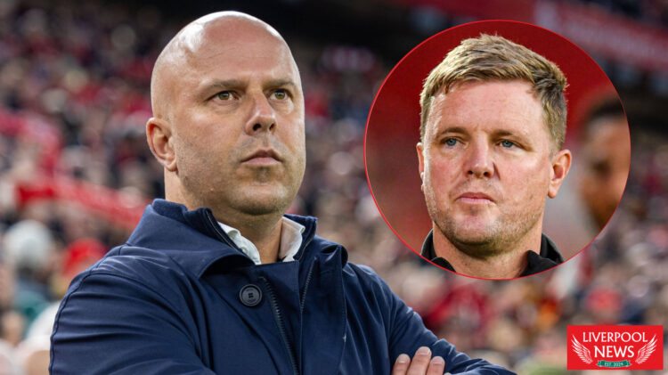 Liverpool manager Arne Slot and Newcastle boss Eddie Howe