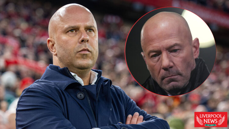 Liverpool manager Arne Slot and Alan Shearer