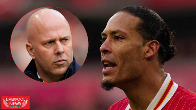 Liverpool defender Virgil van Dijk and Arne Slot