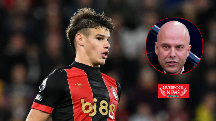 Liverpool Arne Slot and Milos Kerkez