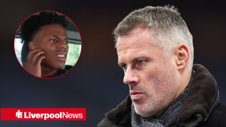 Jamie Carragher left IShowSpeed red-faced after a Liverpool dig.