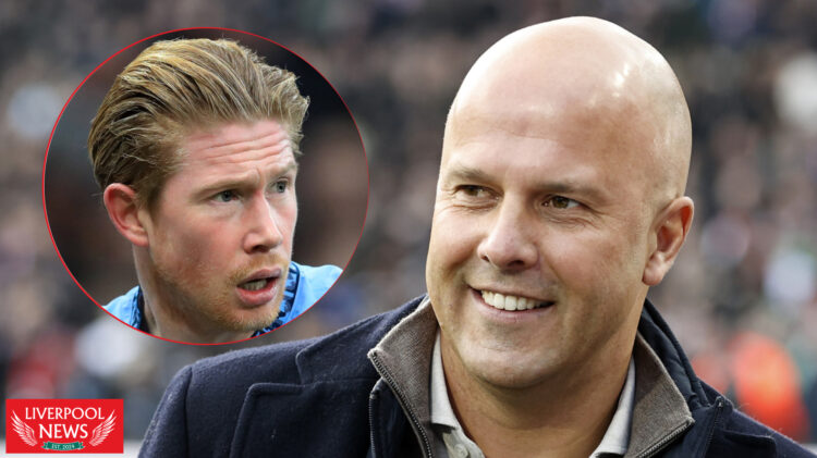 Liverpool manager Arne Slot and Manchester City midfielder Kevin De Bruyne