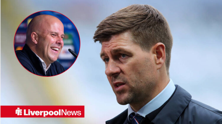 Steven Gerrard won't be linking up with Arne Slot at Liverpool.