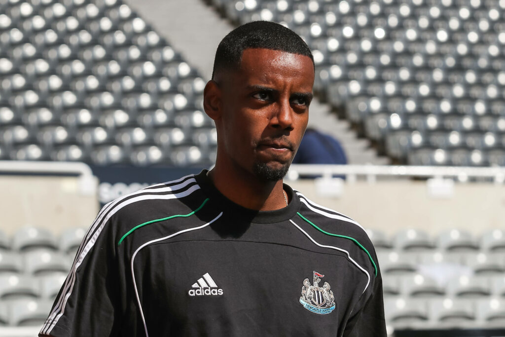 Alexander Isak at St James' Park prior to a match.