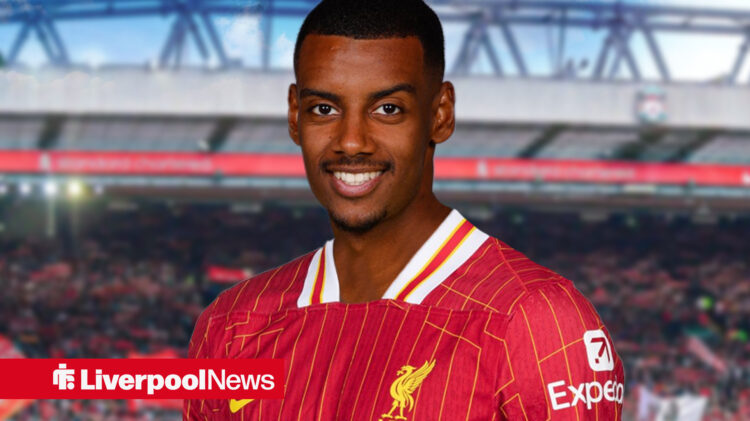 Alexander Isak in a Liverpool kit