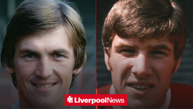 Liverpool legends Kenny Dalglish and Emlyn Hughes.
