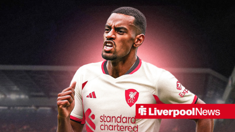 Alexander Isak in a Liverpool away kit