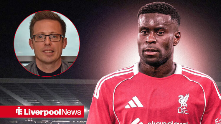 Marc Guehi in Liverpool shirt with Michael Edwards in circular frame