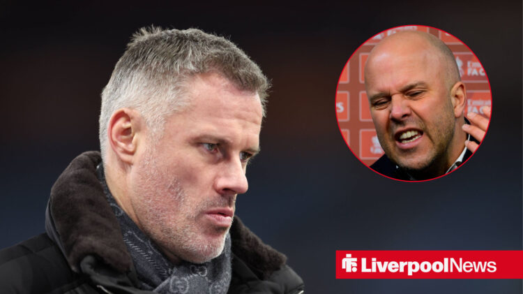 Liverpool manager Arne Slot and Jamie Carragher