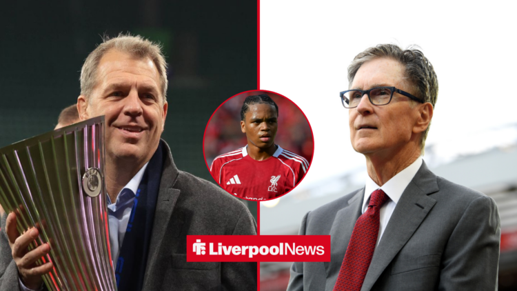 Liverpool owner John Henry and Chelsea owner Todd Boehly, Rio Ngumoha in inlet.