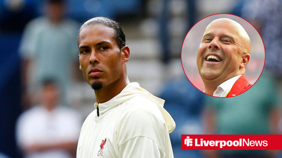 Liverpool defender Virgil van Dijk and Arne Slot