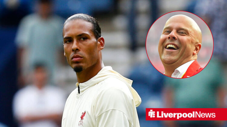 Liverpool defender Virgil van Dijk and Arne Slot